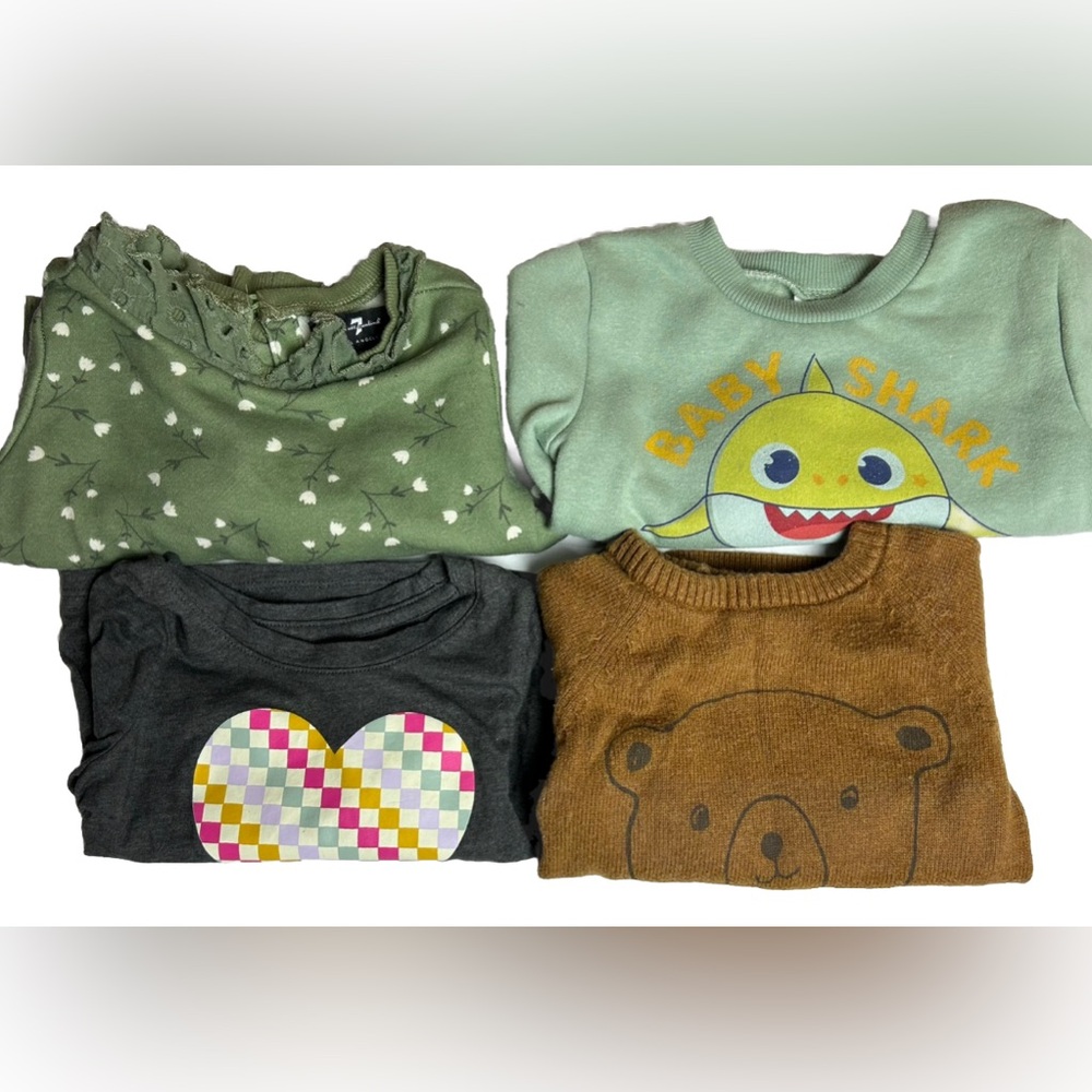 Baby Girl 12 Months Sweater Sweatshirt Lot Of 4 Bear Sweater Baby Shark